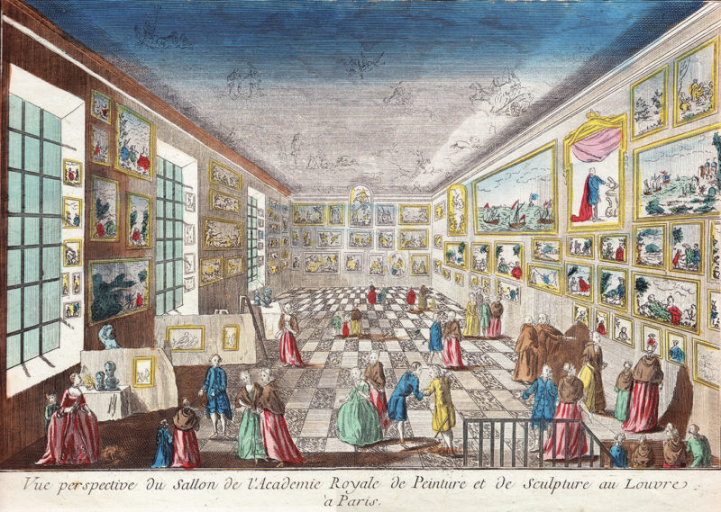 Collection Image: Vue perspective du Sallon [sic] de l’Academie Royale de Peinture et de Sculpture au Louvre à Paris