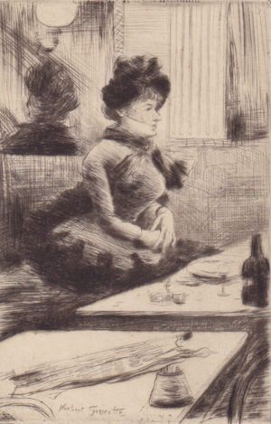 Collection Image: Goeneutte "Femme Assise au café"